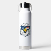 Patriottische Adelaar Zonnebril Vintage Vector Des Waterfles (Voorkant)