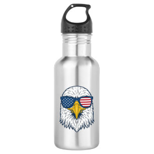 Patriottische Adelaar Zonnebril Vintage Vector Des Waterfles