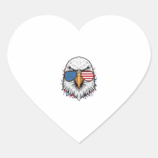Patriottische Adelaar Zonnebril Vintage Vector T-s Hart Sticker