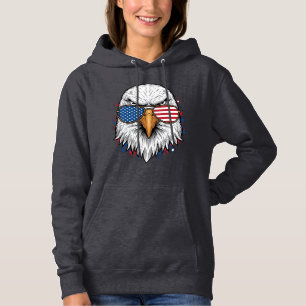 Patriottische Adelaar Zonnebril Vintage Vector T-s Hoodie