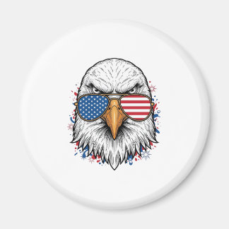 Patriottische Adelaar Zonnebril Vintage Vector T-s Magneet