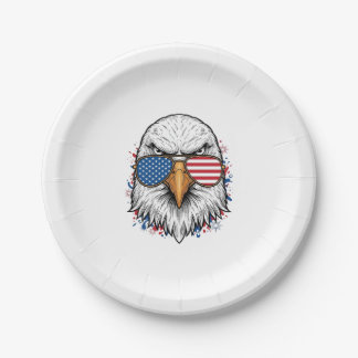 Patriottische Adelaar Zonnebril Vintage Vector T-s Papieren Bordje