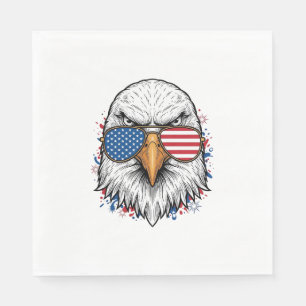 Patriottische Adelaar Zonnebril Vintage Vector T-s Servet