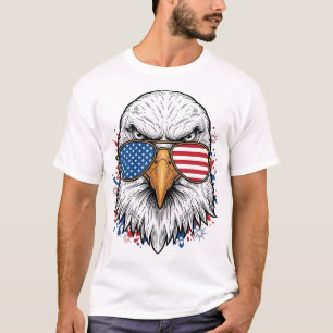 Patriottische Adelaar Zonnebril Vintage Vector T-s T-shirt