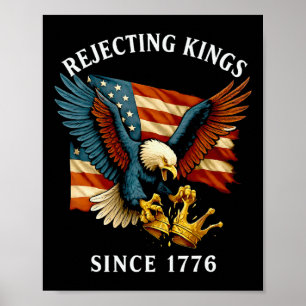 Patriottische adelaarskroon 4 juli verwerpt koning poster