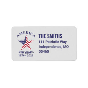 Patriottische adreslabels voor 250 jaar Amerikaans Etiket