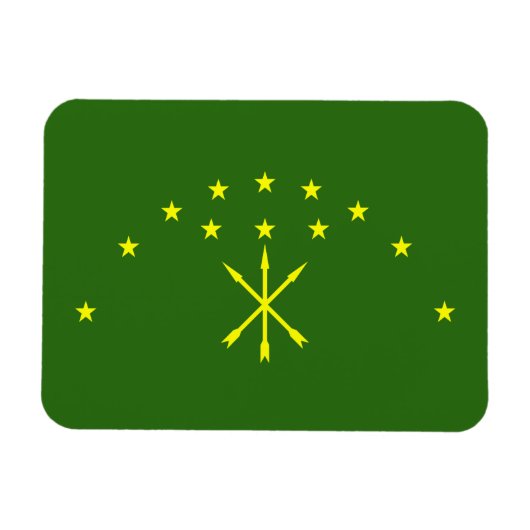 Patriottische Adygea-vlag Magneet (Horizontaal)