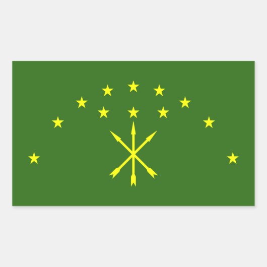 Patriottische Adygea-vlag Rechthoekige Sticker (Voorkant)