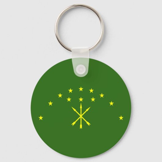 Patriottische Adygea-vlag Sleutelhanger (Voorkant)