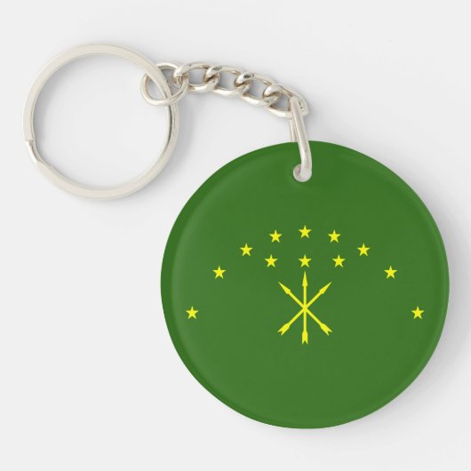 Patriottische Adygea-vlag Sleutelhanger (Voorkant)