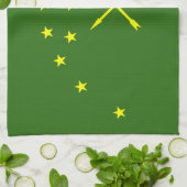 Patriottische Adygea-vlag Theedoek (Gevouwen)