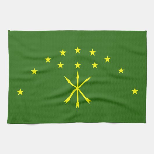 Patriottische Adygea-vlag Theedoek (Horizontaal)