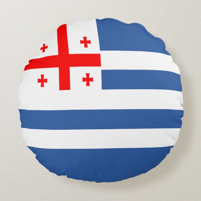 Patriottische Adzjaarse vlag Rond Kussen (Voorkant)