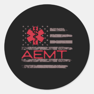 Patriottische AEMT Medisch Technicus Eerste Hulp Ronde Sticker