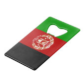 Patriottische Afghanistan vlag Creditkaart Flessenopener (Voorkant Gekanteld)