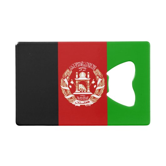 Patriottische Afghanistan vlag Creditkaart Flessenopener (Voorkant (Horizontaal))