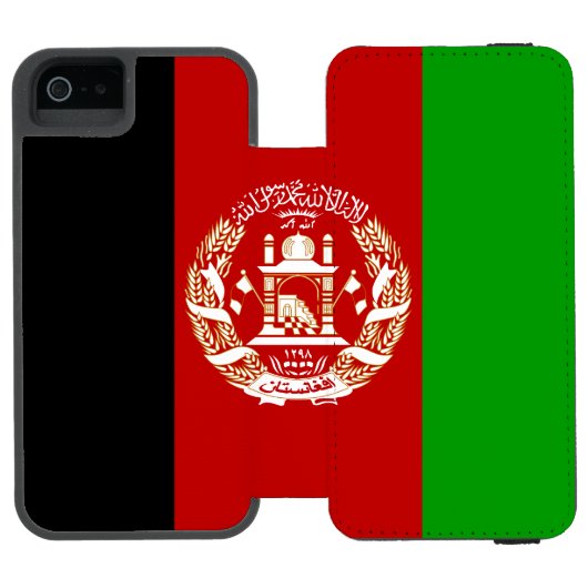 Patriottische Afghanistan vlag Incipio iPhone Portemonnee Hoesje (Agenda Open)