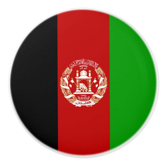 Patriottische Afghanistan vlag Keramische Knop (Voorkant)