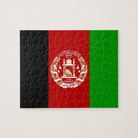 Patriottische Afghanistan vlag Legpuzzel (Horizontaal)