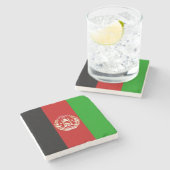 Patriottische Afghanistan vlag Stenen Onderzetter (Zijkant)