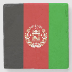 Patriottische Afghanistan vlag Stenen Onderzetter