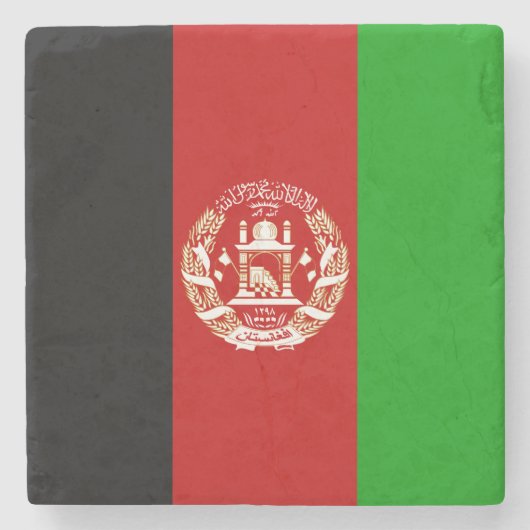 Patriottische Afghanistan vlag Stenen Onderzetter (Voorkant)