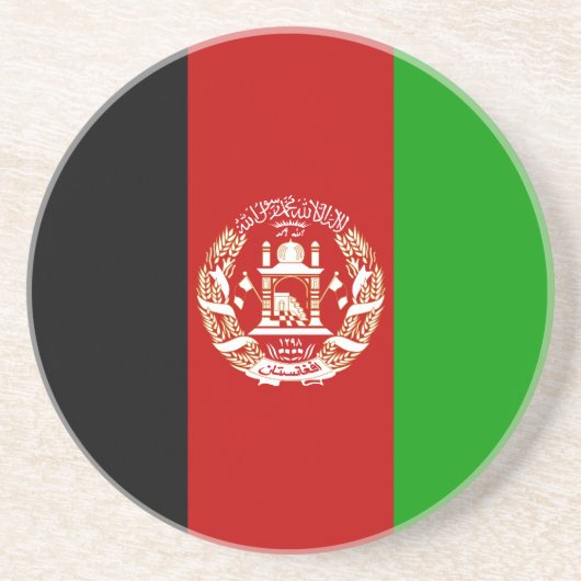 Patriottische Afghanistan vlag Zandsteen Onderzetter (Voorkant)