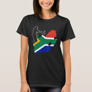 Patriottische Afrikaanse cricketspeler Zuid - Afri T-shirt