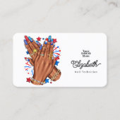Patriottische Afro-Amerikaanse Nail Salon Branding Visitekaartje (Voorkant)