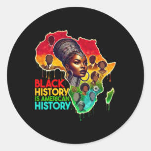Patriottische Afro-Amerikaanse zwarte geschiedenis Ronde Sticker