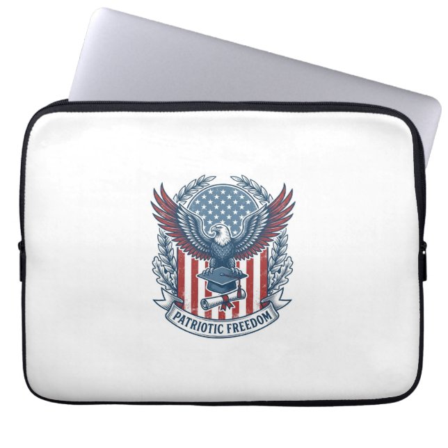 Patriottische afstudeer vector grafische T-shirt Laptop Sleeve (Voorkant)