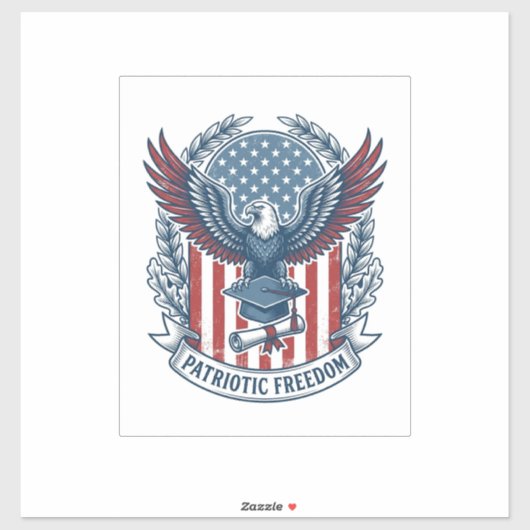 Patriottische afstudeer vector grafische T-shirt Sticker (Vel)