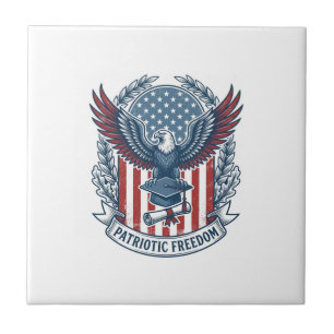 Patriottische afstudeer vector grafische T-shirt Tegeltje