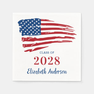 Patriottische Afstuderen VS Amerikaanse Vlag Milit Servet