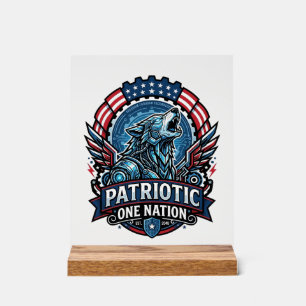 Patriottische Ai Vrijheid Wolf Cyberpunk Toekomst Acryl Bord