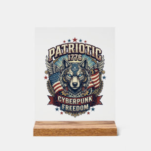 Patriottische Ai Vrijheid Wolf Cyberpunk Toekomst Acryl Bord