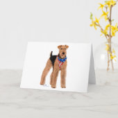 Patriottische Airedale Terrier Kaart (Gele Bloem)