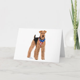 Patriottische Airedale Terrier Kaart