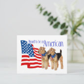 Patriottische Airedale Terriërs Briefkaart (Staand voorkant)