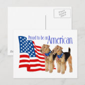 Patriottische Airedale Terriërs Briefkaart (Voorkant / Achterkant)