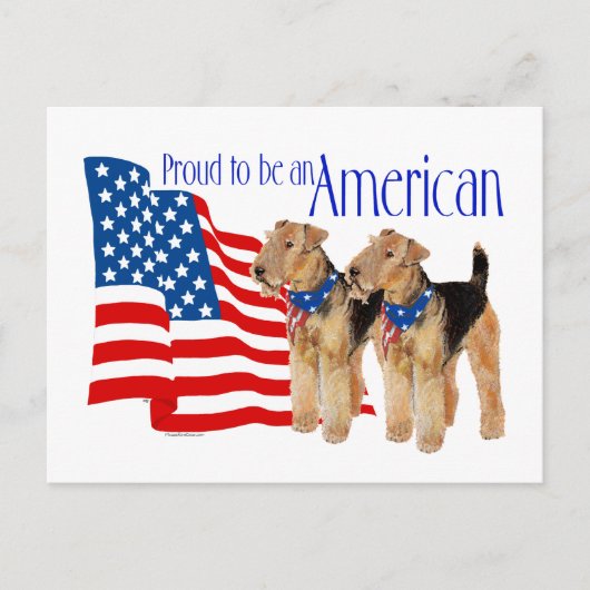 Patriottische Airedale Terriërs Briefkaart (Voorkant)