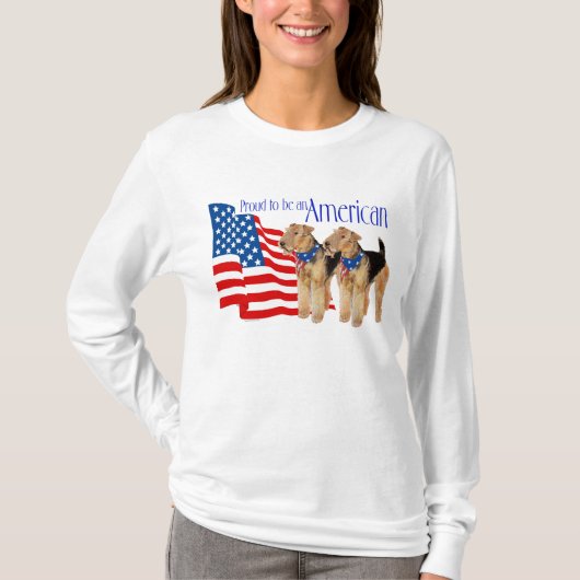 Patriottische Airedale Terriërs T-shirt (Voorkant)