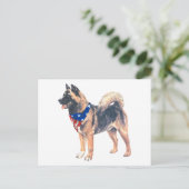 Patriottische Akita Briefkaart (Staand voorkant)