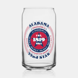 Patriottische Alabama Typografie Drinkware Set Blikvorm Glas