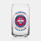 Patriottische Alabama Typografie Drinkware Set Blikvorm Glas (Achterkant)