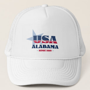 Patriottische Alabama typografie Trucker Hat Pet