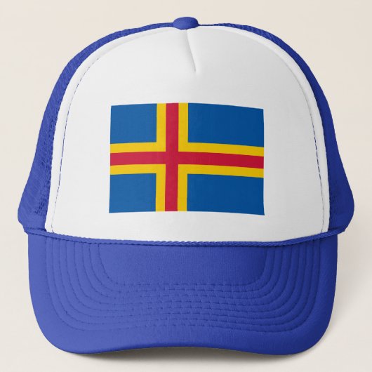 Patriottische Ålandeilanden vlag Trucker Pet (Voorkant)