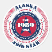 Patriottische Alaska Circle Design Sticker (Voorkant)