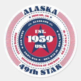 Patriottische Alaska Circle Design Sticker