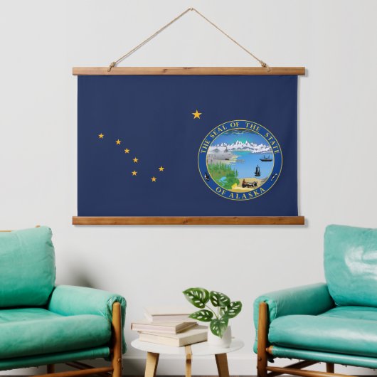 Patriottische Alaska Tapestry, Alaska Flag Hangend Wandkleed (Woonkamer)
